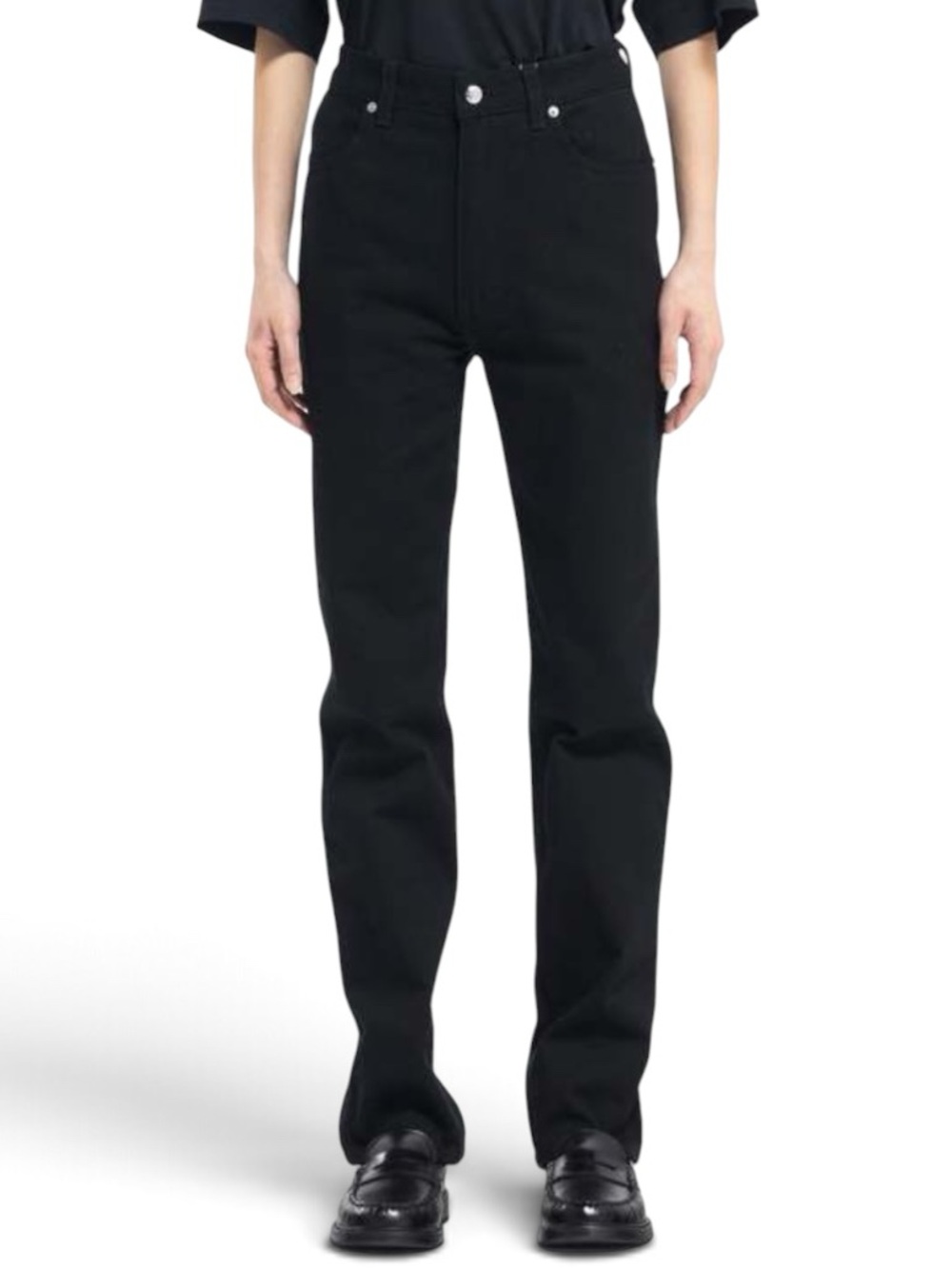 Eckhaus Latta Straight Leg Jeans In Almost Black